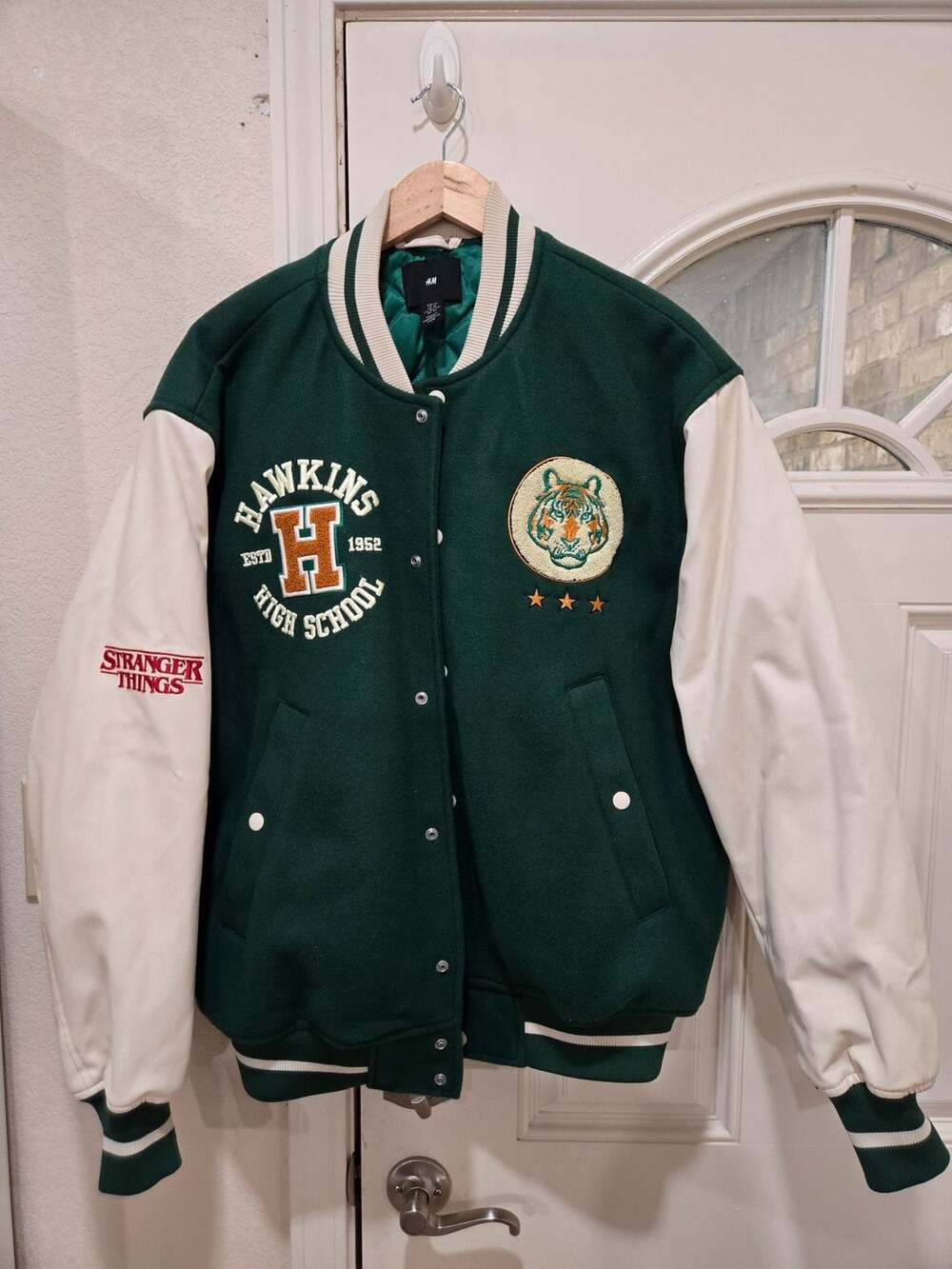 H&M Stranger Things Hawkins High School Varsity Jacket Size XL